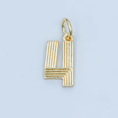 24K Gold Filled Groovy Disco Number Numerology Charm | M617 - M621