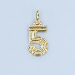 24K Gold Filled Groovy Disco Number Numerology Charm | M617 - M621