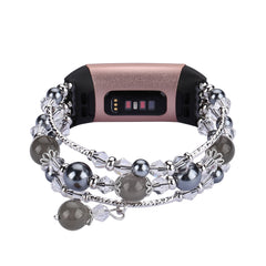 Crystal Agate Elastic Bead Bracelet for Fitbit Charge 5