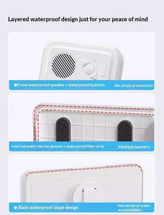 Waterproof Shower Phone Holder with Bluetooth Speaker