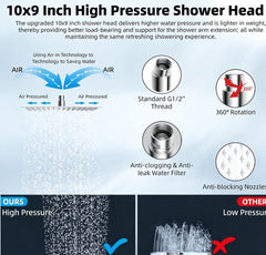 American-style Concealed Metal Showerhead Set