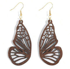 Beautiful Butterfly Wood Earrings