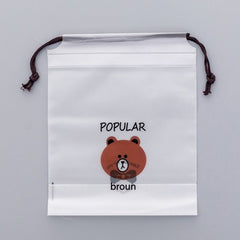 Cartoon Black Cat Drawstring Storage Bag