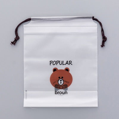 Cartoon Black Cat Drawstring Storage Bag