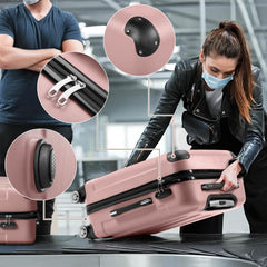 3-Piece Hard Shell Luggage Set with TSA Lock – 20/24/28 Inch 360° Spinner Wheels