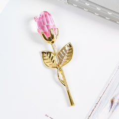 Valentine's Day Crystal Metal Rose Decoration