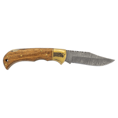 3.75" Damascus Steel Knife with Acadia Wood & Sheath