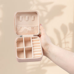 Libra Zodiac Travel Jewelry Case — Compact Pink Keepsake Box