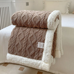 Double Thick Jacquard Berber Fleece Blanket