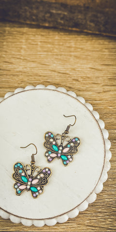 Beautiful Vintage Inspired Butterfly Earrings