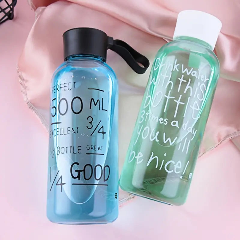 Creative Portable Plastic Cup with Lid and Clear Glass