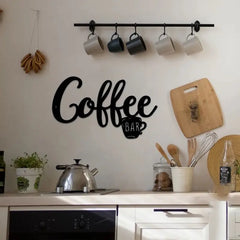Metal Hanging Wall Sign for Coffee Bar Decor