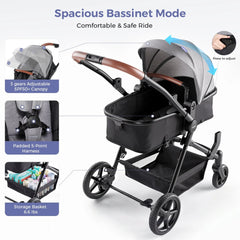 Momfann 3-in-1 Stroller Wagon for Kids & Pets