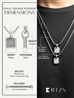 Meteorite Square Pendant Necklace