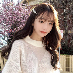 Long Pink Wavy Wig with Bangs for Women (Full Cap)