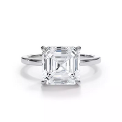 AGI Certified 3 CTW Lab Grown Diamond Solitaire Engagement Ring – G-VS Clarity, 14K White Gold