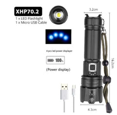 Rechargeable USB Flashlight with Power Display