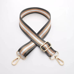 Casual Stripe Adjustable Bag Strap with Gold Thread