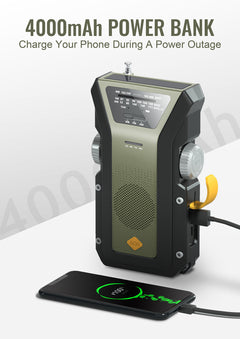 Solar Hand-Crank Radio Flashlight