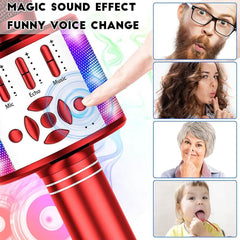4-in-1 Karaoke Machine Microphone with LED Lights