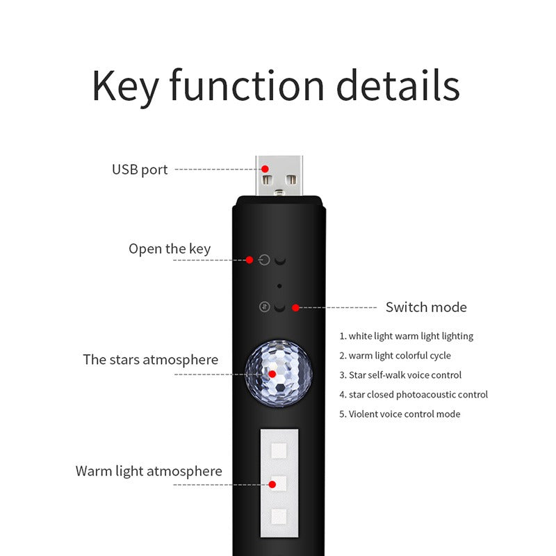 Car Atmosphere LED USB Light