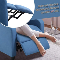 Blue Fabric Recliner Chair For Living Room Home Theater