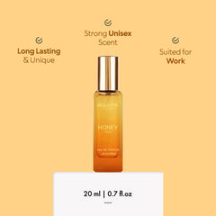 Bellavita Luxury Honey oud Eau de Parfum | 20 ml (0.7 fl.oz.) | Travel Size Perfume for Men and Women | Sweet Honey, Bergamot, Oud, and Amber Notes | Long Lasting Unisex Fragrance