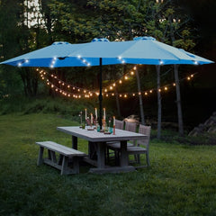 15x9ft Extra-Large Double-Sided Rectangular Outdoor Patio Umbrella