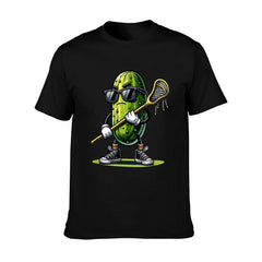 Pickle Playing Lacrosse Funny Sports Trendy For Boys T-Shirt