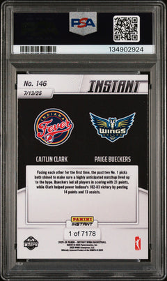 Graded 2025 Panini Instant Caitlin Clark/Paige Bueckers #146 Basketball Card PSA 10 Gem Mint