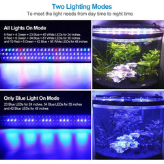 LED Aquarium Light Multi-Color Full Spectrum Freshwater Fish Tank Light w/ Extendable Brackets