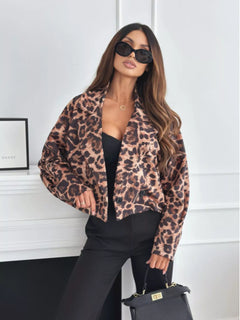Leopard Print Cropped Blazer