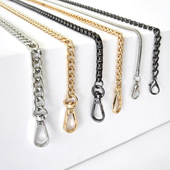 Metal Bag Chain with Woven Shoulder Strap for DIY