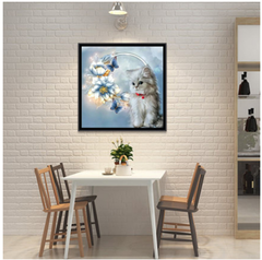 Cat and Flower Diamond Painting Kit