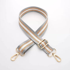 Casual Stripe Adjustable Bag Strap with Gold Thread