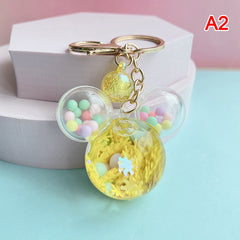 Mickey Head Quicksand Keychain Pendant for Girls