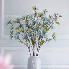 Realistic Magnolia Silk Flower for Wedding Decor (Single Stem)