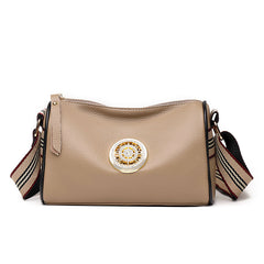 Genuine Leather Women's Messenger Bag with Wide Strap