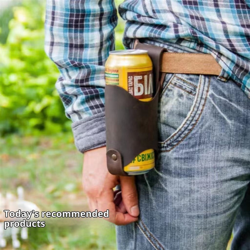 PU Leather Mountaineering Beer Bottle Case