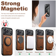 Magnetic Leather Phone Case with Ring Stand