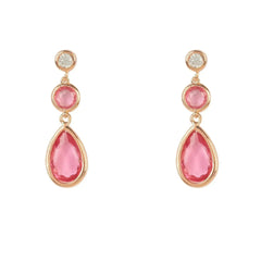 Pink Tourmaline Drop Earrings | Rose Gold Birthstone Jewelry - Femstylo