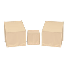 Patio Furniture Covers Waterproof Outdoor Conversation Covers for 3 Pieces Bistro Set-Beige