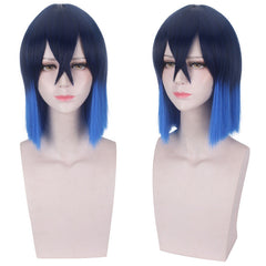 Inosuke Hashibira Pig Face Cosplay Wig in Dark Blue