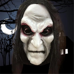 Day of the Dead Zombie Mask with Long Hair and Cloth