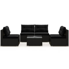 5-Piece Outdoor Patio Furniture Set with Cushions and Coffee Table