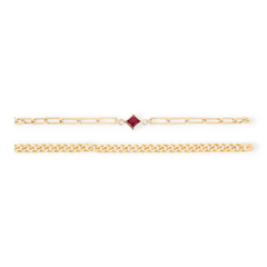 birthstone + gabi curb bracelet stack