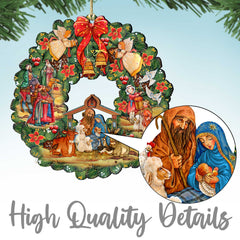 Bunny Garden Gnome Egg Wooden Ornaments by Susan Winget - Easter Spring Decor - 8471121-SW