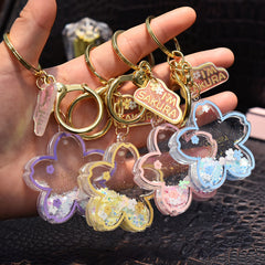 Acrylic Cherry Blossom Heart Girl Car Keychain Pendant