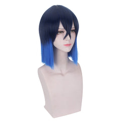 Inosuke Hashibira Pig Face Cosplay Wig in Dark Blue