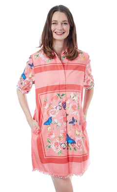 Chatham Dress Pink W Butterflies